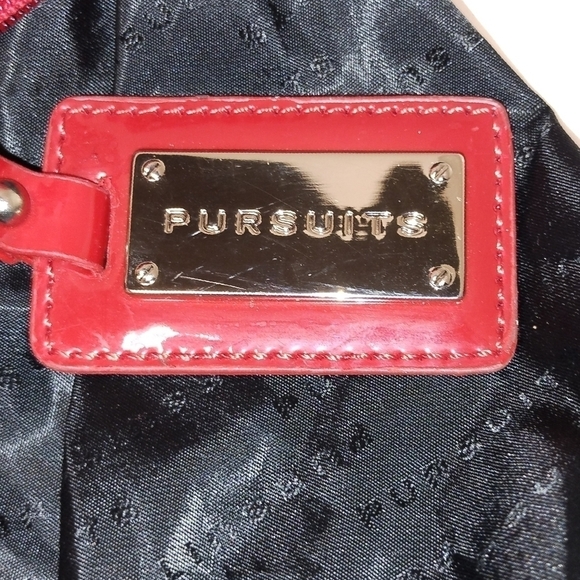 Pursuits red Patent Trim Satchel Tote Bag with Buckle Accent – Bold Statement P - Picture 3 of 9